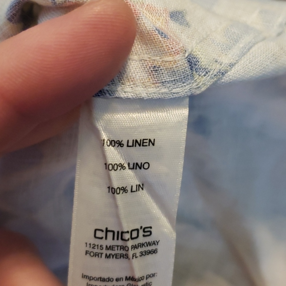 Chico's button up multi colored blouse - Picture 4 of 4